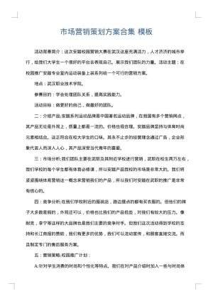 市场营销策划方案合集