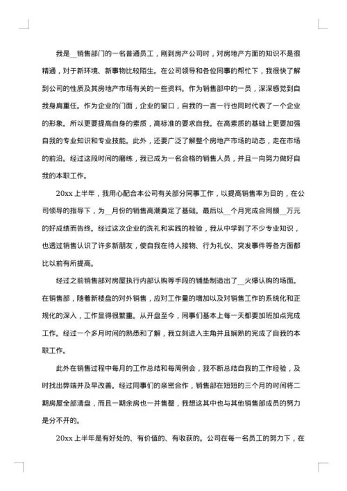 2025年销售上半年工作总结范文