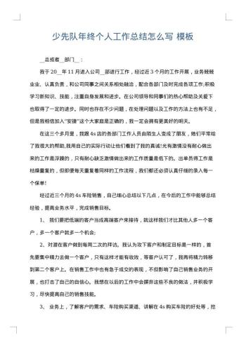 少先队年终个人工作总结怎么写