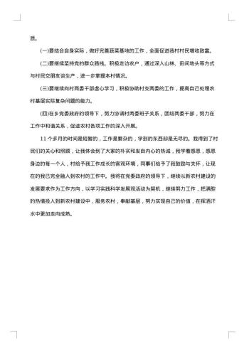 大学生村官20xx年度工作总结
