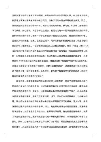 高校师范生见习报告怎么写