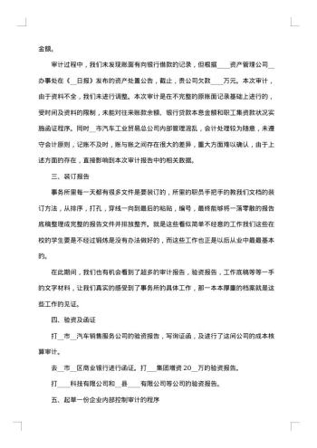 20xx年会计事务所实习报告范文