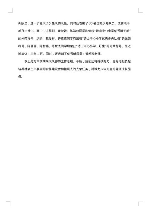 少先队个人工作总结