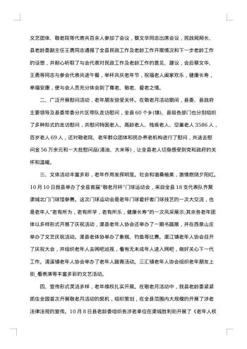 重阳节主题活动总结范文欣赏