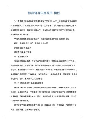 教育督导自查报告