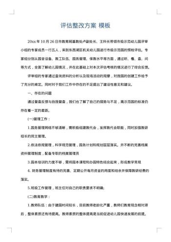 评估整改方案
