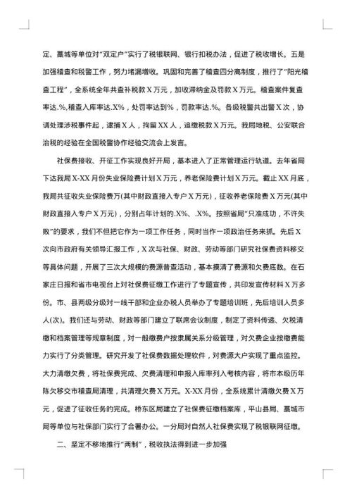税务会计工作总结模板范本