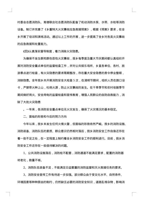乡镇消防安全年度总结2025年