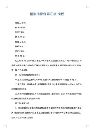 精选担保合同汇总