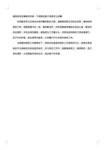 仓库试用期总结报告