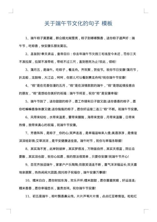 关于端午节文化的句子