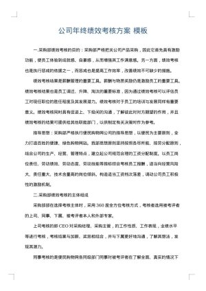 公司年终绩效考核方案
