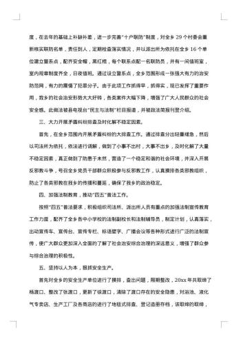 综治分管领导述职报告格式