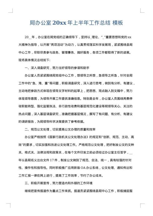局办公室2025年上半年工作总结