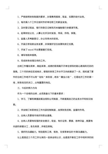 工作试用期工作总结