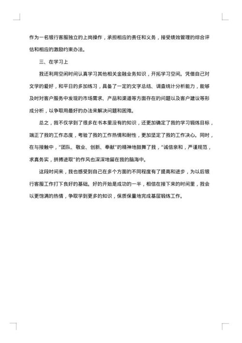 2025年银行客服工作总结范文