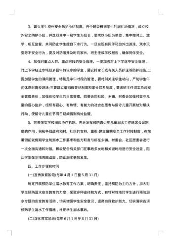 20xx年小学预防溺水工作应急预案范文