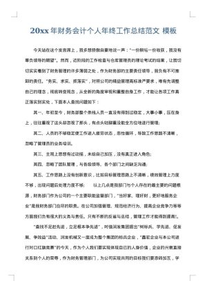 2025年财务会计个人年终工作总结范文