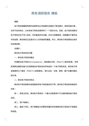 商务调研报告