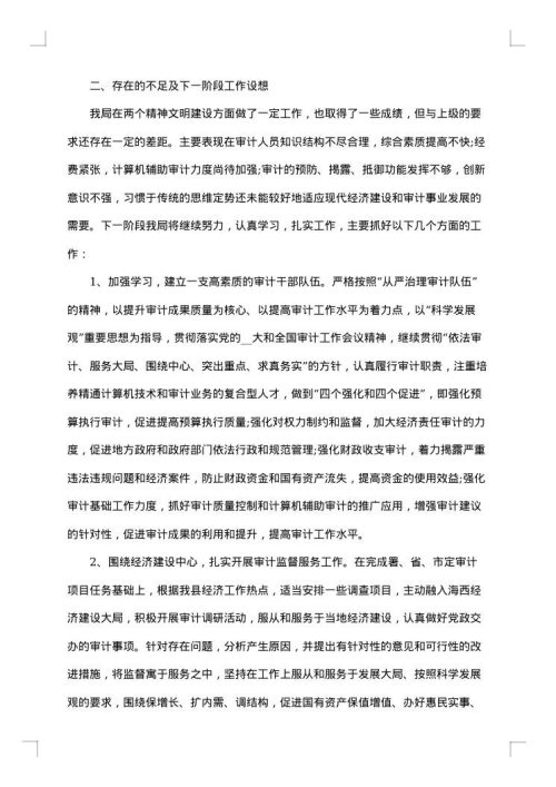 审计下半年工作总结