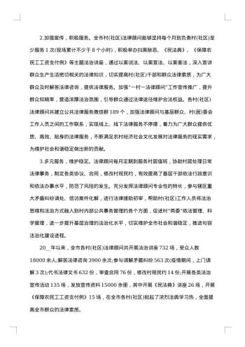 社区的法律顾问总结范文