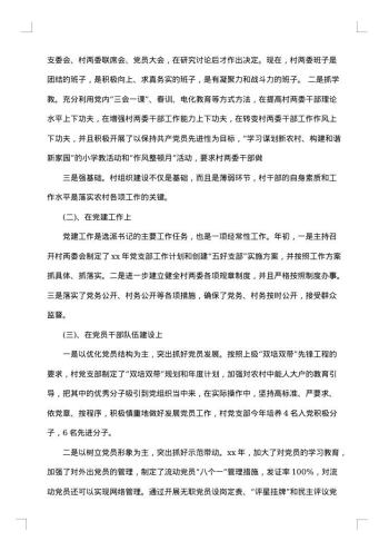 村支书述职述廉报告