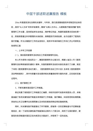 中层干部述职述廉报告