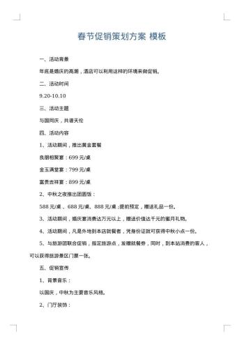 春节促销策划方案