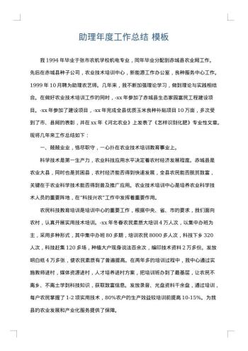 助理年度工作总结