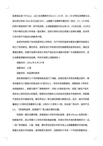 20xx年手机市场调查报告