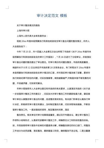 审计决定范文