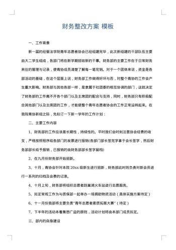 财务整改方案