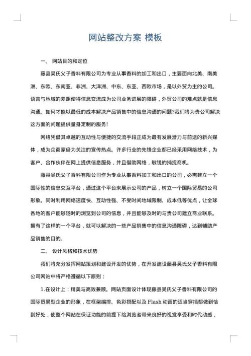 网站整改方案
