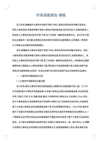 市场调查报告