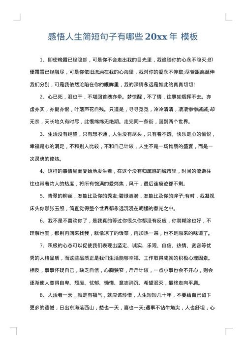 感悟人生简短句子有哪些2025年