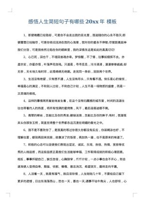 感悟人生简短句子有哪些2025年