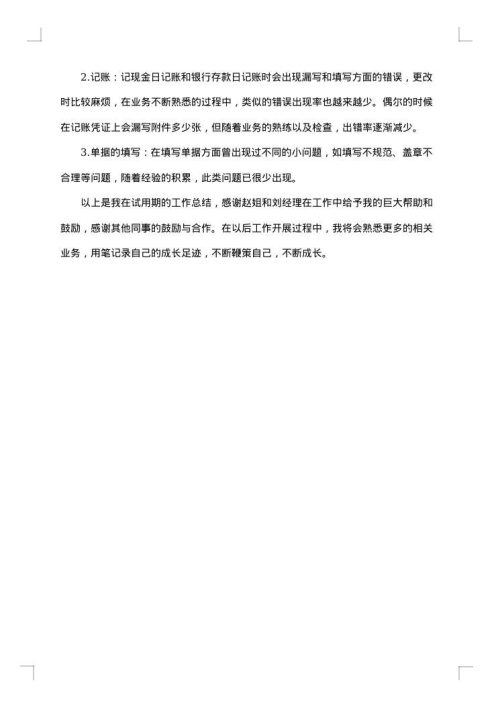 试用期工作总结公司
