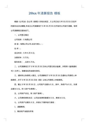2025年清算报告