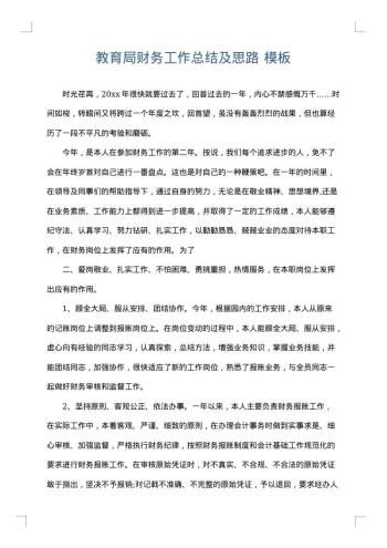 教育局财务工作总结及思路
