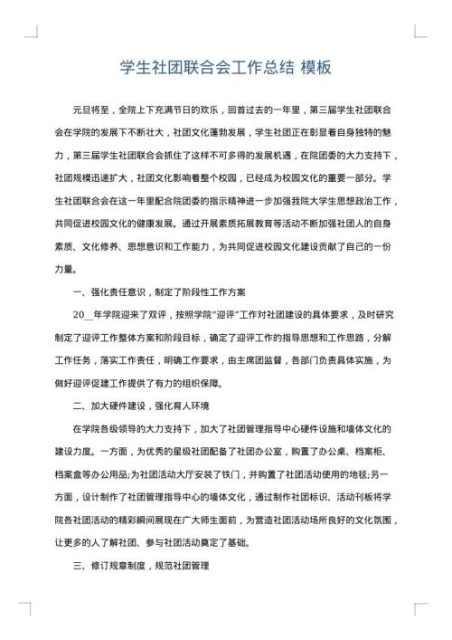 学生社团联合会工作总结