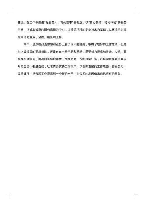 财务人员年度个人总结范文