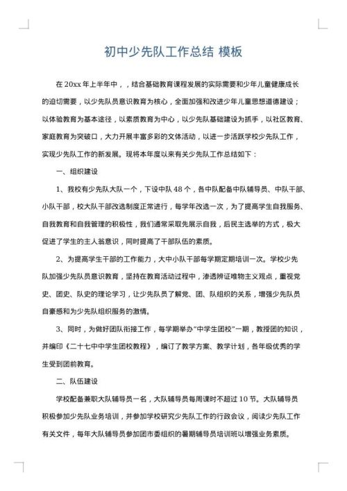 初中少先队工作总结