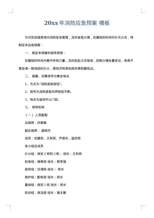 2025年消防应急预案