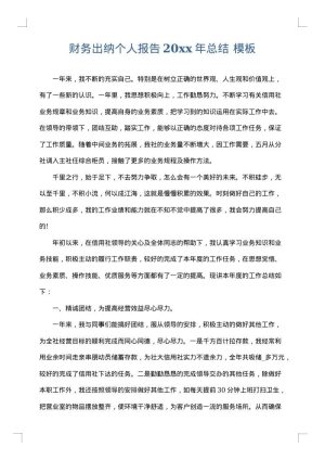 财务出纳个人报告2025年总结