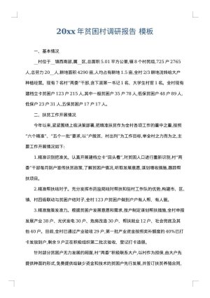2025年贫困村调研报告