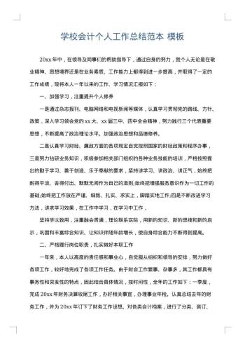 学校会计个人工作总结范本