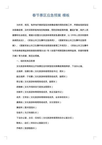 春节景区应急预案