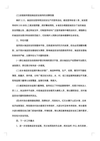 20xx年乡镇食品安全工作总结范文