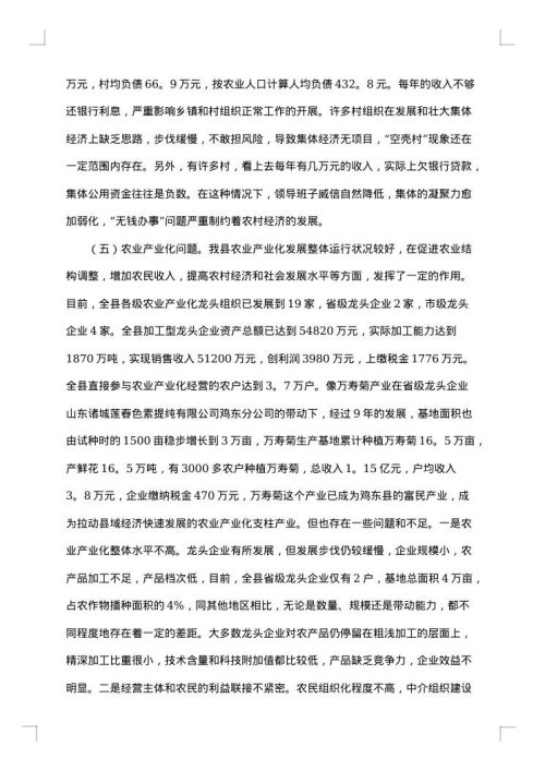 发展农村经济调研报告