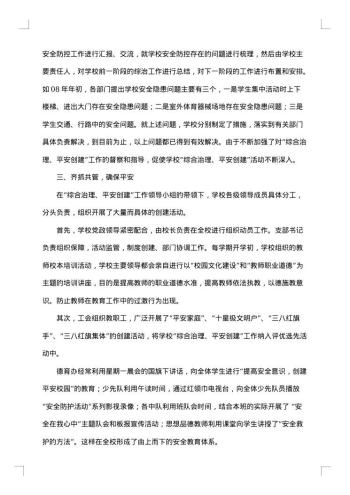 综合治理自查报告